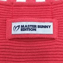 【美品】マスターバニー セーター ピンク ×白 ニット Vネック コットン混 レディース 0(S) ゴルフウェア MASTER BUNNY EDITION_画像5