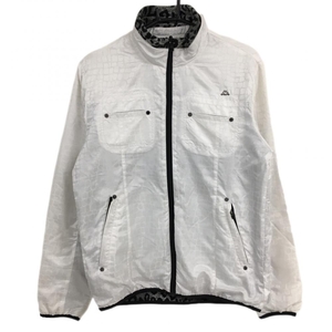  Kappa reversible jacket white × gray total pattern Leopard men's L Golf wear Kappa