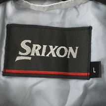 スリクソン 中綿アウターベスト グレー×黒 フルジップ 光沢感 裾ドローコード メンズ L ゴルフウェア SRIXON_画像5