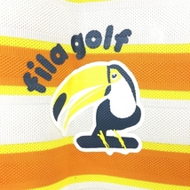 FILA GOLF フィラゴルフ 半袖ポロシャツ 白×オレンジ ボーダー柄 総柄 レディース M ゴルフウェア_画像5