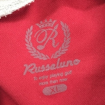 ラッセルノ 半袖ハイネックシャツ ボルドー×グレー ビッグロゴ メンズ XL ゴルフウェア RUSSELUNO_画像3