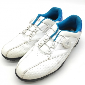 【美品】ミズノ ゴルフシューズ　白×ライトブルー 51GM176027 BOA ボア メンズ 25.0 ゴルフウェア MIZUNO