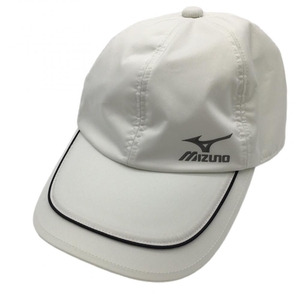 [ beautiful goods ] Mizuno cap white × black polyester 100% F(56-60cm) Golf wear MIZUNO