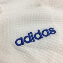 【超美品】アディダス 半袖ポロシャツ 白×ブルー 襟ライン コットン100％ メンズ O ゴルフウェア adidas_画像3