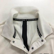 マスターバニー 半袖ポロシャツ 白 襟一部透かし編み 後ろセンターロゴ スナップボタン メンズ 6(XL) ゴルフウェア MASTER BUNNY EDITION_画像5