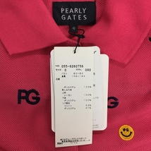 【新品】パーリーゲイツ 半袖ポロシャツ ピンク×ネイビー ロゴ総柄 30周年 レディース 0(S) ゴルフウェア PEARLY GATES_画像4