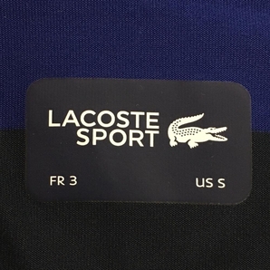 【超美品】ラコステスポーツ 半袖ポロシャツ ネイビー×ブルー ボーダー メンズ US S ゴルフウェア LACOSTEの画像4