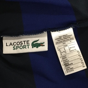 【超美品】ラコステスポーツ 半袖ポロシャツ ネイビー×ブルー ボーダー メンズ US S ゴルフウェア LACOSTEの画像5
