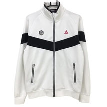 ルコック ブルゾン 白×黒 ストレッチ メンズ M ゴルフウェア le coq sportif_画像1