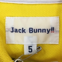 【未使用品】ジャックバニー 半袖ポロシャツ イエロー サイドロゴ メンズ 5(L) ゴルフウェア Jack Bunny_画像6