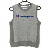 【超美品】チャンピオン ニットベスト グレー×ブルー 裏起毛 ウール混 レディース MEDIUM ゴルフウェア Champion_画像1