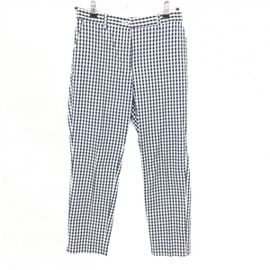【超美品】マンシングウェア パンツ 黒×白 チェック レディース L ゴルフウェア Munsingwear