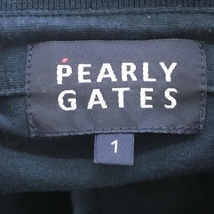 パーリーゲイツ 半袖ポロシャツ ネイビー×白 レディース 1(M) ゴルフウェア PEARLY GATES_画像4