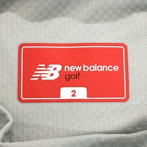【超美品】ニューバランス 半袖ハイネックシャツ ライトグレー×蛍光ピンク レディース 2(L) ゴルフウェア 2021年モデル New Balanceの画像5
