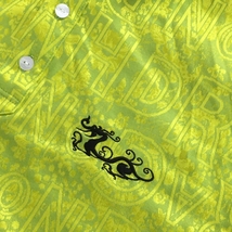 【超美品】ダンスウィズドラゴン 半袖ポロシャツ ライトグリーン×イエロー メンズ 4(LL) ゴルフウェア Dance With Dragon_画像3