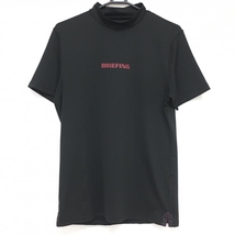【超美品】ブリーフィング 半袖ハイネックシャツ 黒×レッド バックロゴ メンズ M ゴルフウェア 2022年モデル BRIEFING_画像1