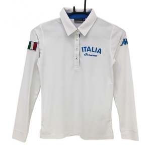  Kappa рубашка-поло с длинным рукавом белый × голубой Logo .... женский S Golf одежда Kappa