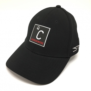 [Супер красивые товары] Твердовая кепка Черная x Белая кремниевая эмблема один размер подходит для всех гольф -тигоры