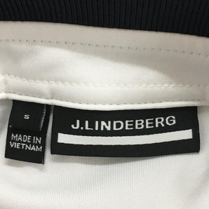 【超美品】ジェイリンドバーグ 半袖ポロシャツ 白 襟ネイビー レディース Ｓ ゴルフウェア J．LINDEBERGの画像4