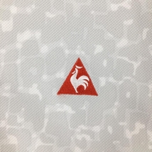 ルコック 半袖ポロシャツ ライトグレー 総柄 ロゴ刺しゅう メンズ Ｍ ゴルフウェア le coq sportif_画像3