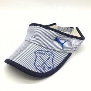 [ beautiful goods ] Puma sun visor white × navy stripe pattern Logo .... Golf wear PUMA