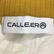 【超美品】カジェヘラ 半袖ハイネックシャツ 白×ライトブラウン フロントプリント 重ね着風 レディース 0 ゴルフウェア CALLEJER_画像4