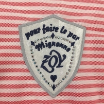 【超美品】ゾーイ 半袖ポロシャツ ピンク×白 ボーダー ボタンダウン レディース 40(L) ゴルフウェア ZOY_画像3