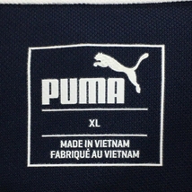 プーマ 半袖ポロシャツ ネイビー×白 ロゴ刺しゅう 袖ロールアップ風 メンズ XL ゴルフウェア PUMA_画像5