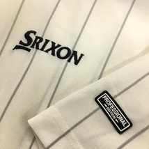 スリクソン 半袖ポロシャツ 白×グレー ストライプ ボーダー ロゴ刺しゅう メンズ L ゴルフウェア SRIXON_画像3