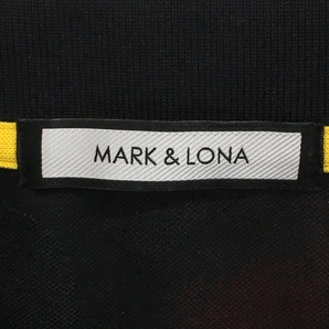 【超美品】マークアンドロナ 半袖ポロシャツ 黒×レッド 迷彩織生地 カモフラ グラデーション メンズ 50 ゴルフウェア MARK＆LONAの画像4