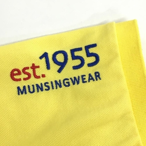 マンシングウェア 半袖ポロシャツ イエロー ロゴ刺しゅう メンズ LL ゴルフウェア Munsingwearの画像4