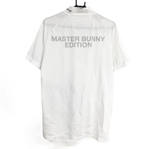 【超美品】マスターバニー 半袖ハイネックシャツ 白×黒 裾・後ろビッグロゴ メンズ 6(XL) ゴルフウェア MASTER BUNNY EDITIONの画像2