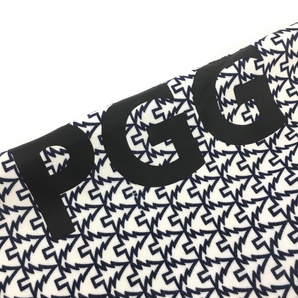 PGGパーリーゲイツ 長袖ハイネックシャツ 白×ネイビー ツリー柄 ダンボールニット メンズ 5(L) ゴルフウェア PEARLY GATESの画像3