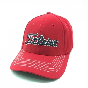 【超美品】タイトリスト キャップ レッド×ネイビー GENUINE MERCHANDISE 内側ゴム M-L ゴルフウェア TITLEIST