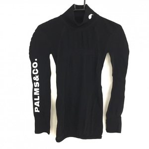[ очень красивый товар ]pa-ms and ko- с высоким воротником внутренний рубашка чёрный × белый часть сетка ZEROFIT рукав Logo женский XL Golf одежда PALMS&CO.