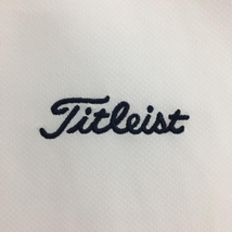 タイトリスト 半袖ポロシャツ 白×レッド 織生地 ロゴ刺しゅう メンズ LL ゴルフウェア TITLEIST_画像3
