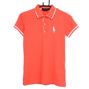 [ очень красивый товар ] Polo Golf Ralph Lauren рубашка-поло с коротким рукавом розовый orange × белый женский XS Golf одежда Ralph Lauren