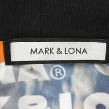 【超美品】マークアンドロナ 半袖ポロシャツ ブルー×白 ロゴ総柄 肩切替 スカル メンズ 46(M) ゴルフウェア MARK＆LONA_画像5