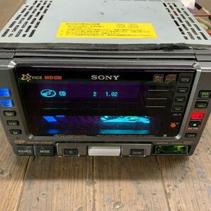 AV4-490 激安 カーステレオ SONY WX-C100REC 11995 CD MD FM/AM プレーヤー レシーバー 本体のみ 簡易動作確認済み 中古現状品の画像3