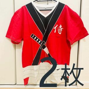 新品 ２枚セット SALE Ｍサイズ 定価3,960円 Tシャツ　侍 なりきり 綿100%　和風　メンズ