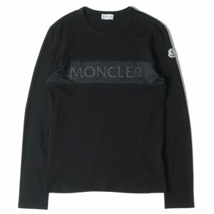 【完売品・美品】MONCLER モンクレール メンズ 長袖 メッシュ ロゴワッペン Tシャツ ロンT ブラック Lサイズ 