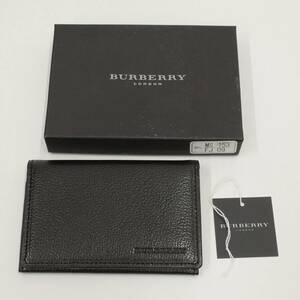 【未使用】BURBERRY バーバリー ノバチェック 茶 ブラウン 牛革 レザー 名刺入れ カードケース