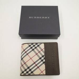 【未使用】BURBERRY バーバリー ノバチェック コンパクト ウォレット 二つ折り財布