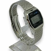 ■ほぼ未使用品・極美品・稼働品・希少　CASIO カシオ B213W 400 デジタル 純正SSベルト ビンテージ 当時の箱/取説兼保付 新品電池交換済_画像6