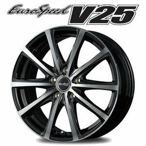 MID ユーロスピード V25 ブイニーゴ (ブラックポリッシュ) アルミホイール4本セット 17×7.0J 5H PCD100 +48