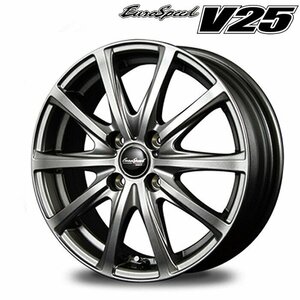 MID ユーロスピード V25 (メタリックグレー) アルミホイール 4本セット 14×4.5J 4H PCD100 +50