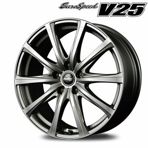 MID ユーロスピード V25 (メタリックグレー) アルミホイール 4本セット 17×7.0J 5H PCD114.3 +37 トヨタ平座ナット専用