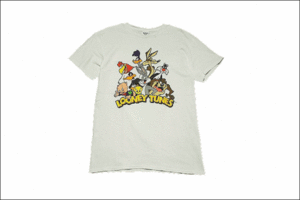 【M】 DELTA PRO WEIGHT LOONEY TUNES ルーニー チューンズ Tシャツ 白 ビンテージ ヴィンテージ USA 古着 オールド IB1213