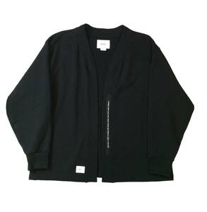 美品 WTAPS ダブルタップス クラスパー セーター コットン スウェットカーディガン ジャケット ブラック 黒 04