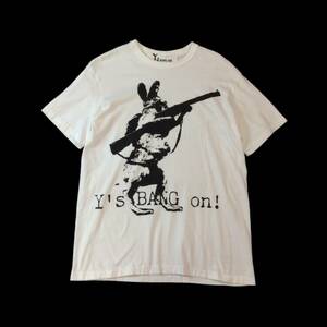 ワイズバングオン Y's BANG ON! 半袖Tシャツ カットソー 白 ホワイト 2 送料250円 (ma)